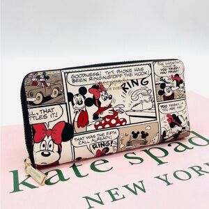 Kate Spade Comic Print Zip Wallet Disney Mickey Mouse X Keith Haring